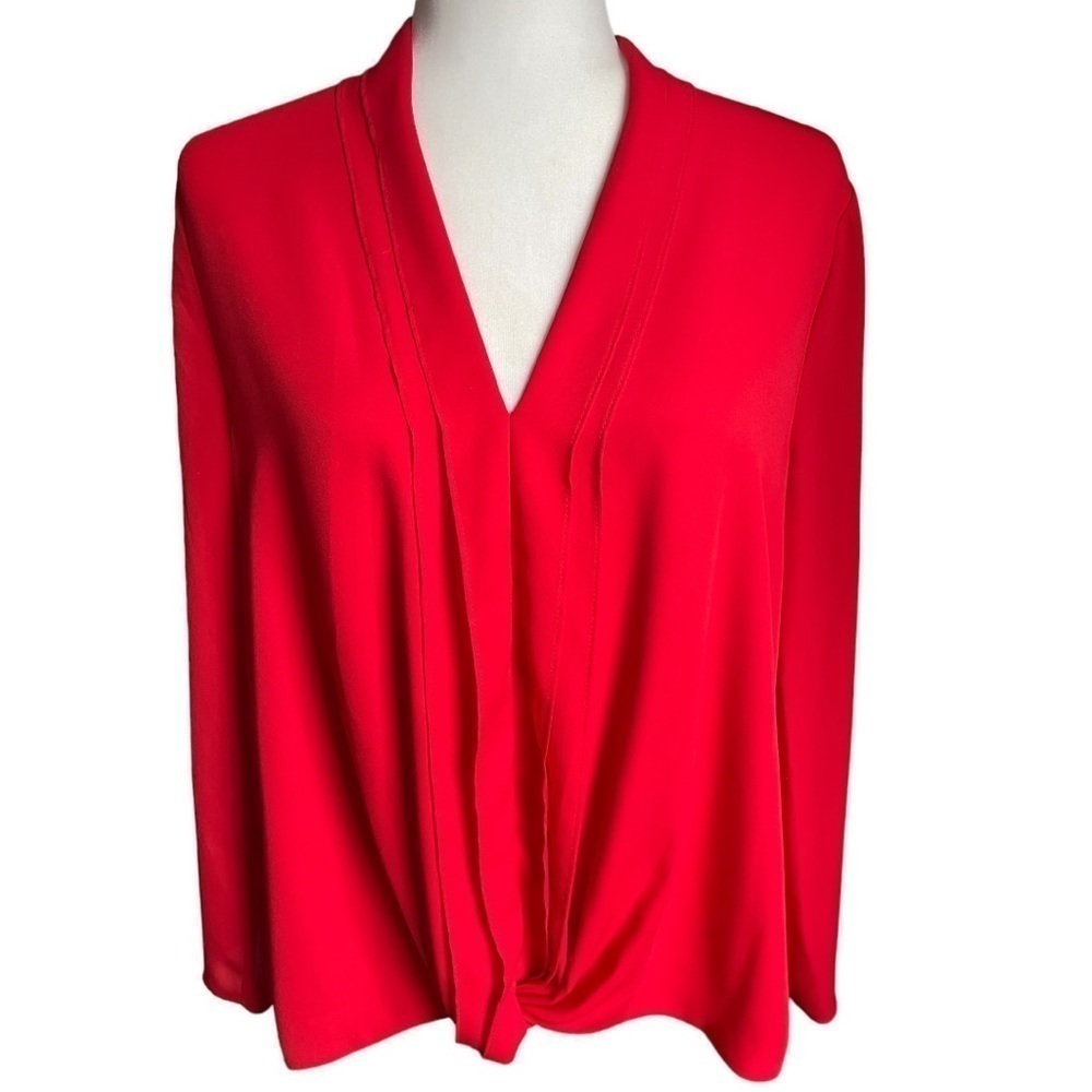 VALETTE long sleeve v-Neck blouse red M